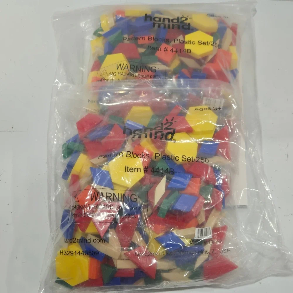 hand2mind Plastic Pattern Blocks Set of 250 Math Manipulatives Kit samples